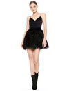 MILANY FEATHER MINI DRESS-ALICE + OLIVIA