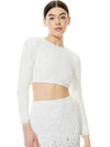 LACEY SEQUIN CROP TOP-OFF WHITE-ALICE + OLIVIA