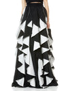 NADIE SPIRAL BALL GOWN SKIRT-BLACK/OFF WHITE-ALICE + OLIVIA