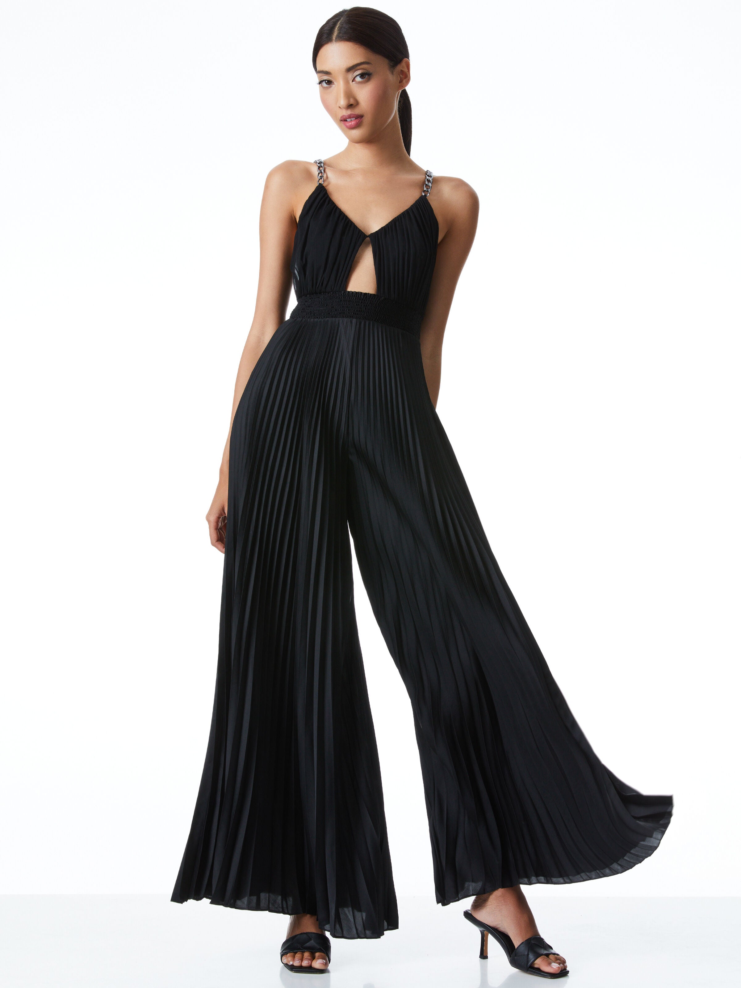 GLORIA CHAIN STRAP JUMPSUIT-Black-ALICE + OLIVIA