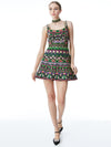 TRICIA EMBELLISHED MINI GOWN DRESS-BLACK/MULTI-ALICE + OLIVIA