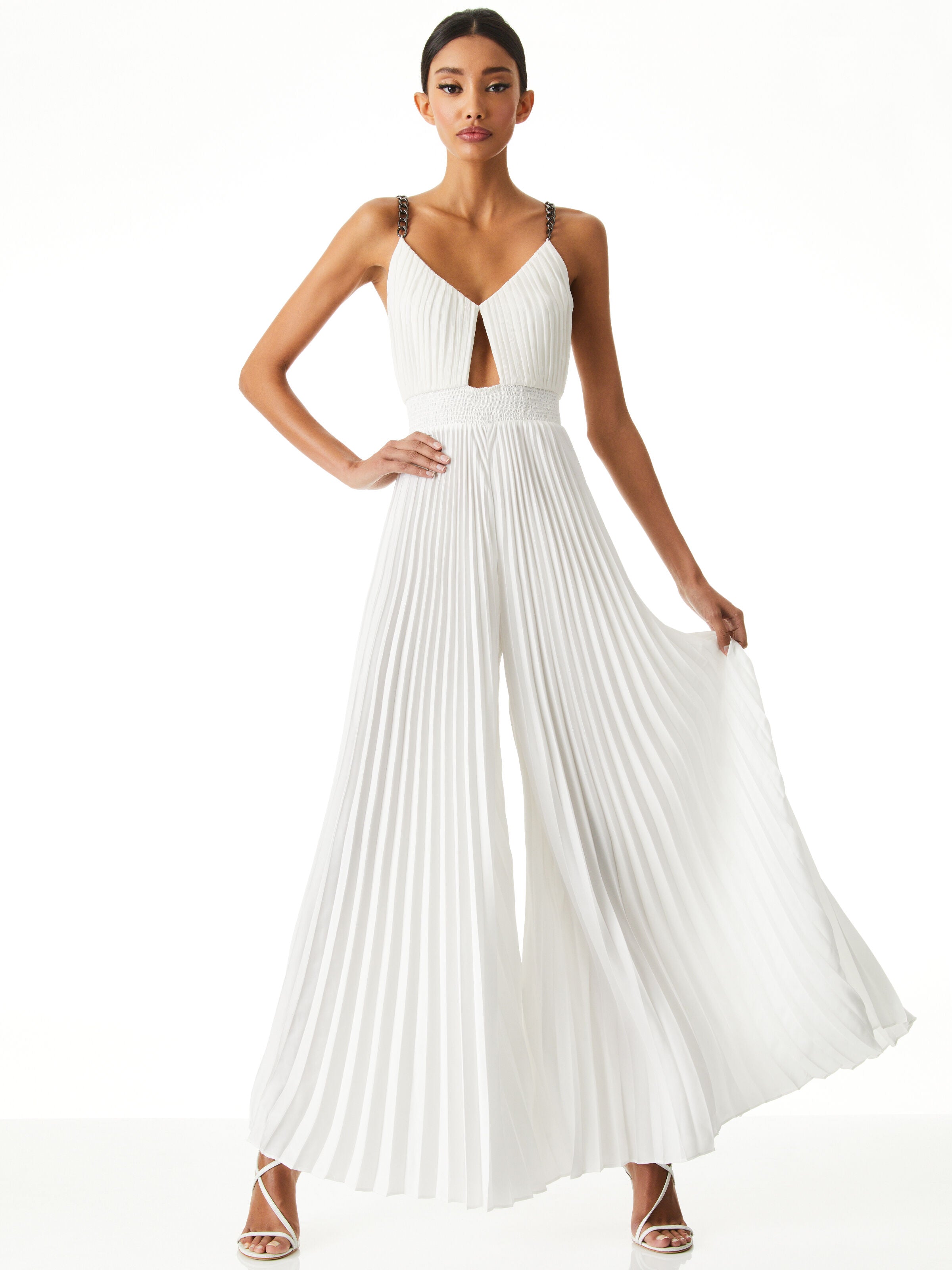 GLORIA CHAIN STRAP JUMPSUIT-OFF WHITE-ALICE + OLIVIA