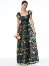 MCKENNA EMBELLISHED EMPIRE WAIST GOWN-BLACK/MULTI-ALICE + OLIVIA