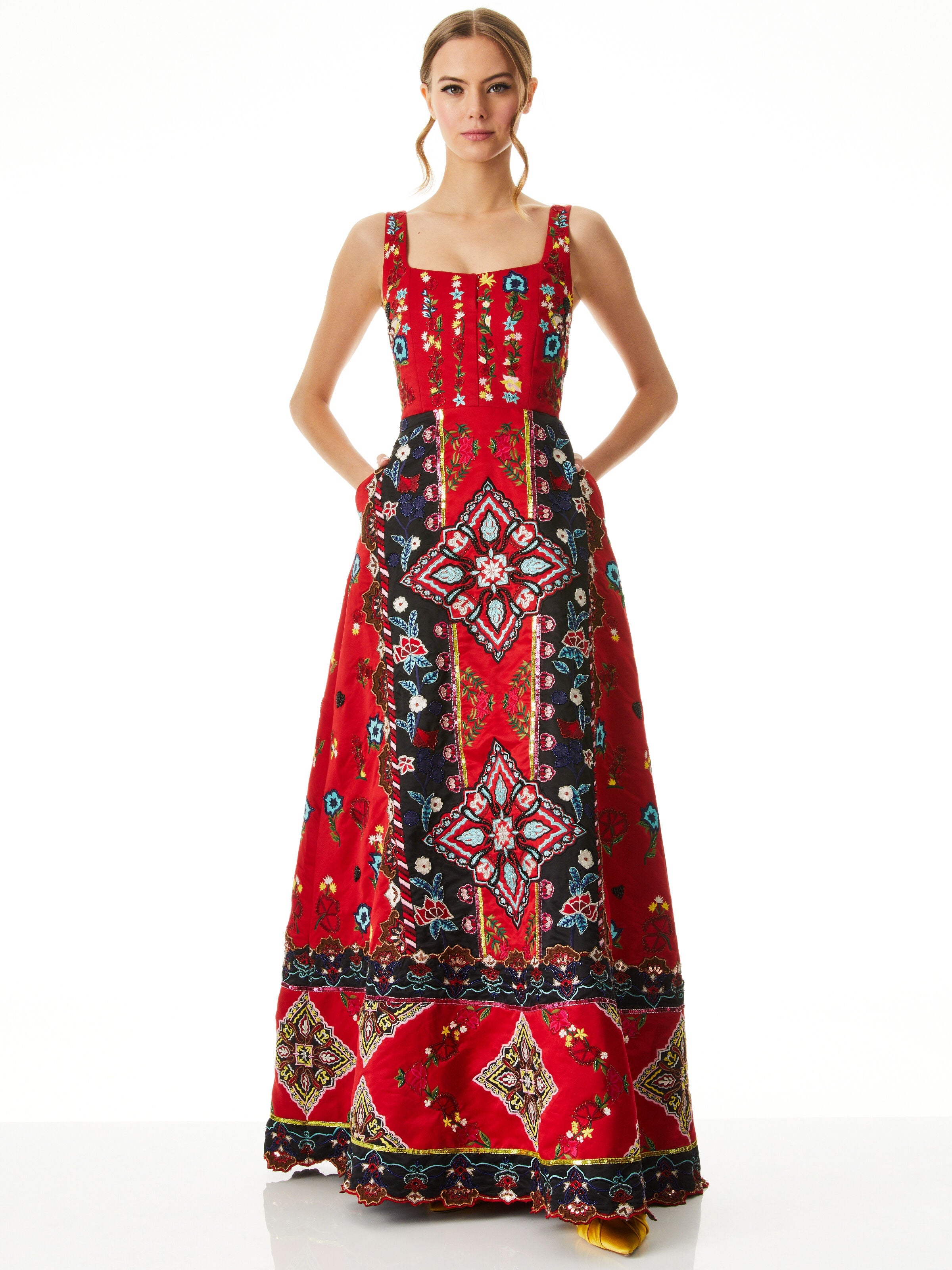 PAM EMBELLISHED CORSET GOWN-ALICE + OLIVIA
