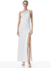 PAULETTE ONE SHOULDER FITTED GOWN-BRIGHT POPPY-ALICE + OLIVIA