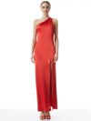 PAULETTE ONE SHOULDER FITTED GOWN-BRIGHT POPPY-ALICE + OLIVIA