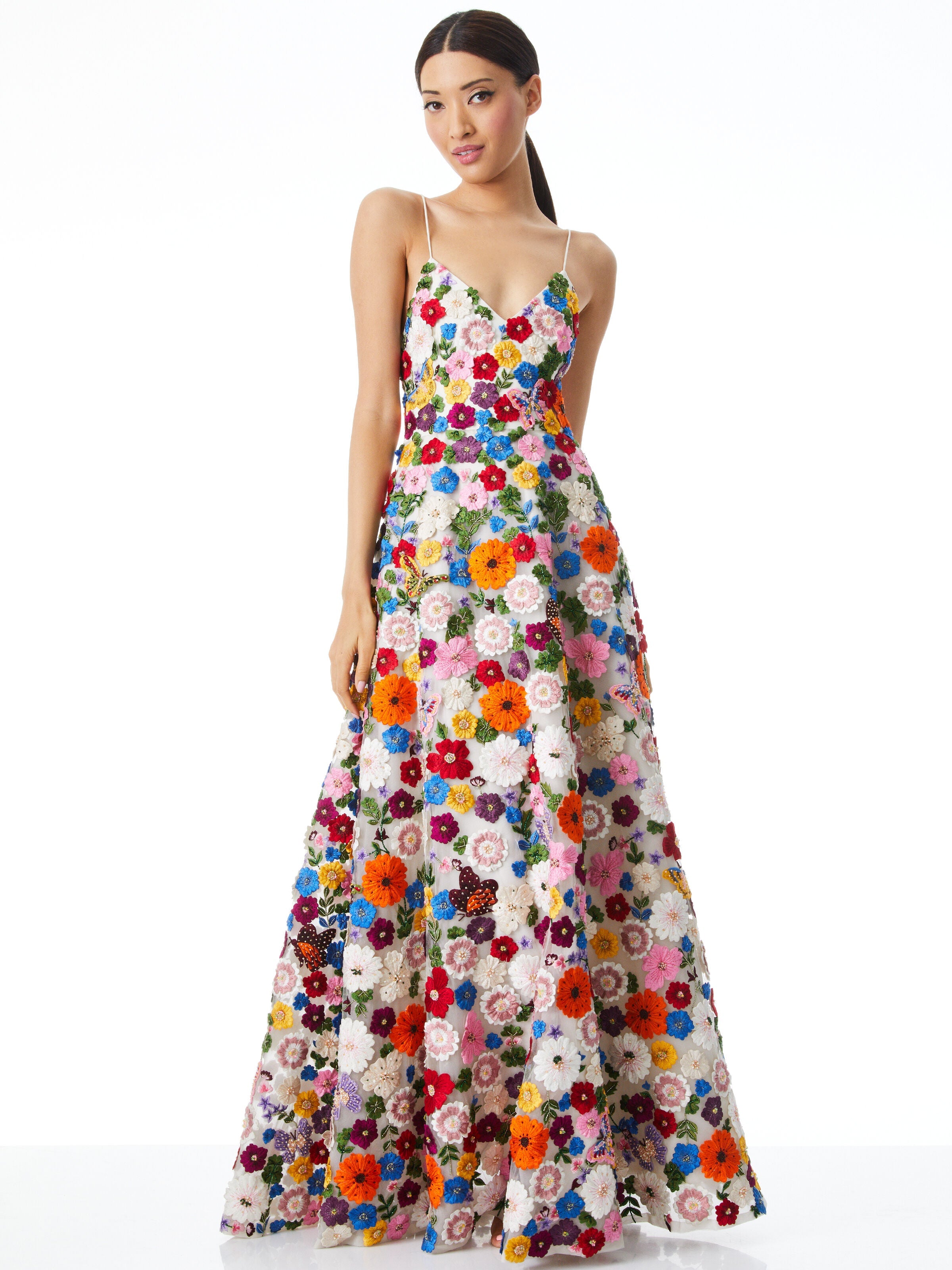 DOMENICA EMBELLISHED BALL GOWN DRESS-ALICE + OLIVIA