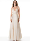 CARISA DEEP V-NECK GOWN WITH BRAIDED BELT-ALICE + OLIVIA