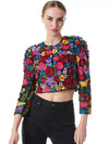 LORNA CROPPED FLORAL APPLIQUE JACKET-MULTI-ALICE + OLIVIA