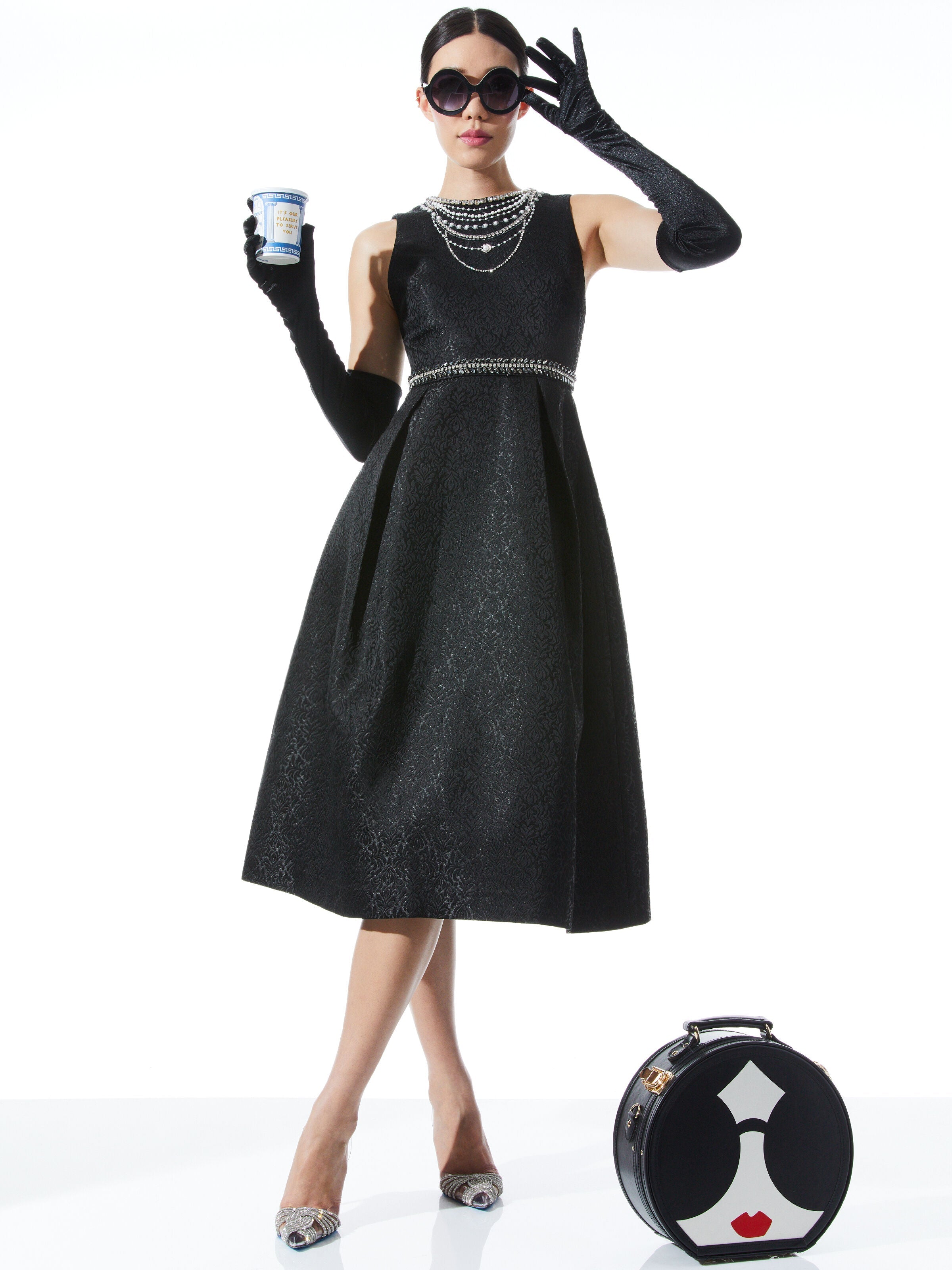 CHERRA PEARL NECK MIDI DRESS-ALICE + OLIVIA
