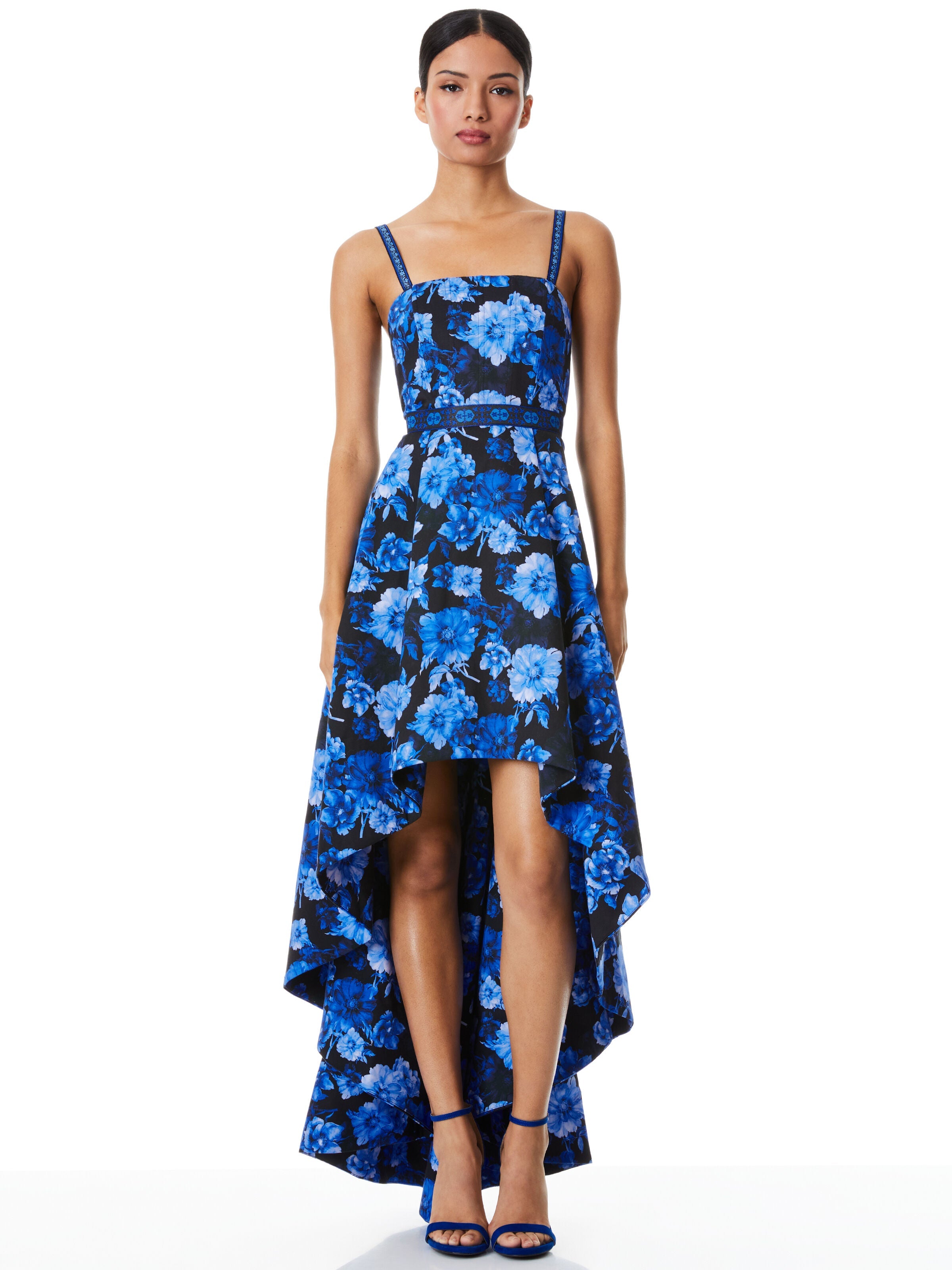 FLORENCE SPAGHETTI STRAP GOWN-DREAM FLORAL ROYALTY-ALICE + OLIVIA