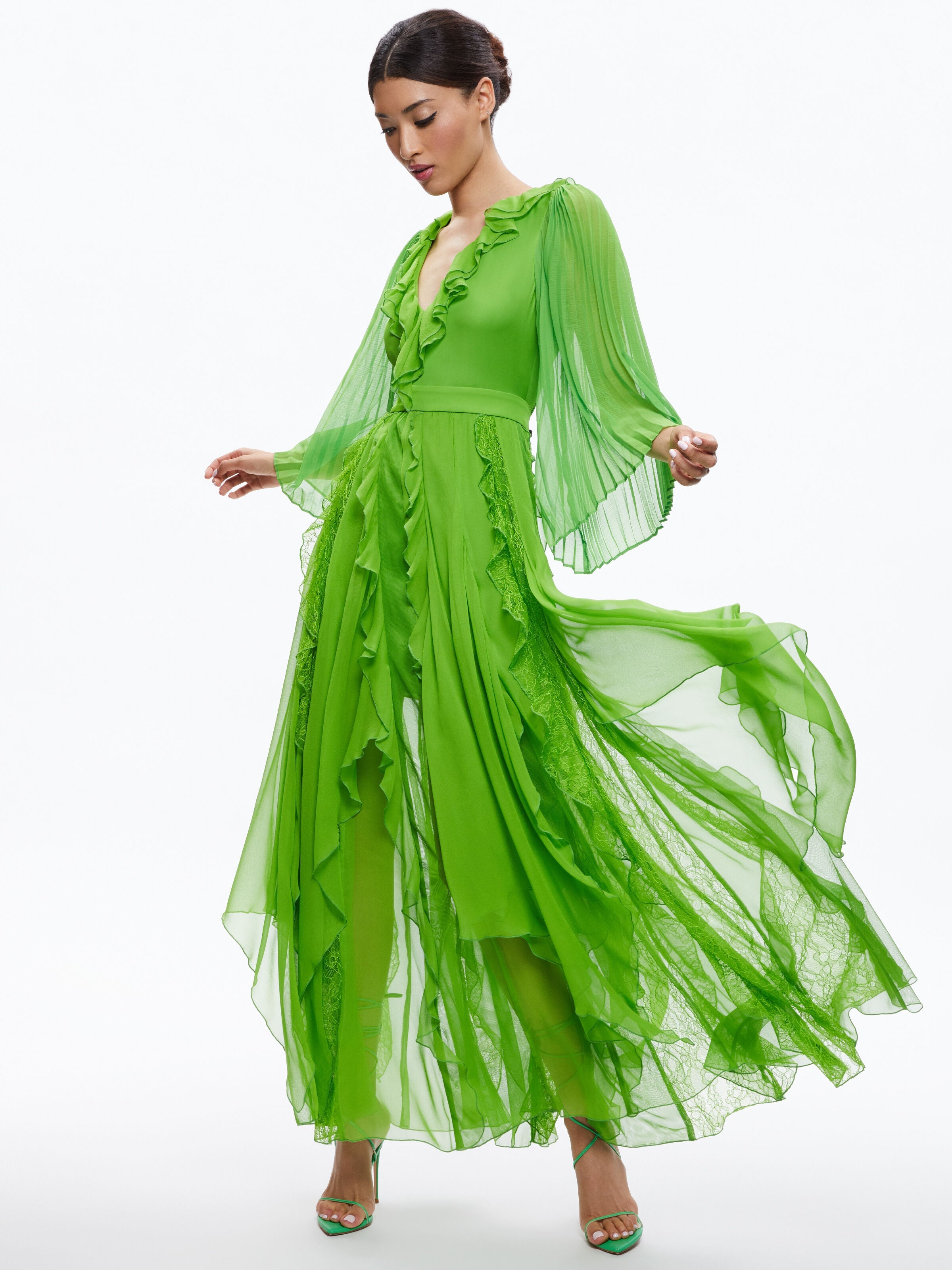 DAY SUNBURST SLEEVE MAXI DRESS