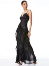 SHELBA RUFFLED GOWN-Black-ALICE + OLIVIA