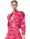 LORNA CROPPED FLORAL APPLIQUE JACKET-ALICE + OLIVIA
