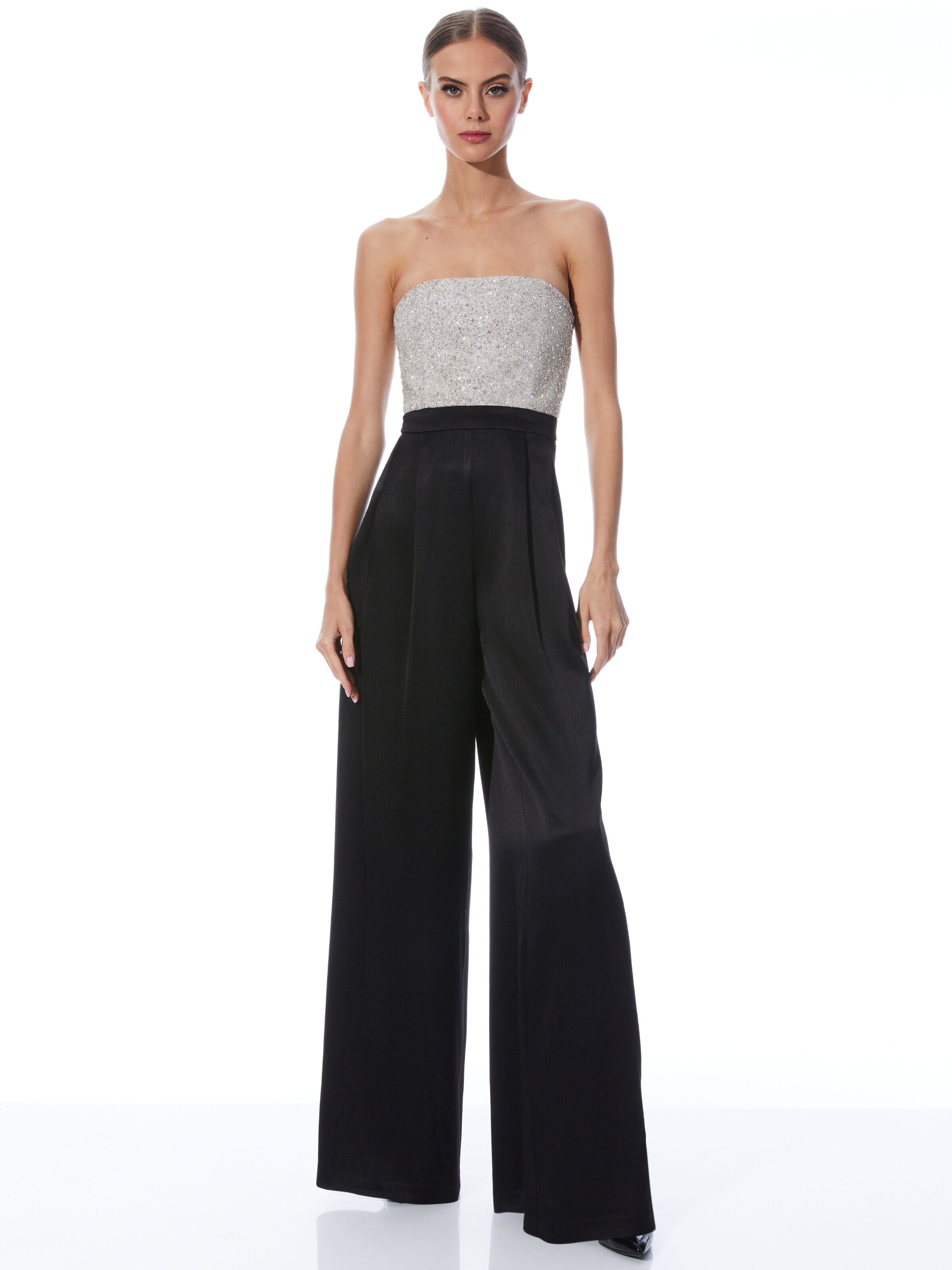 BERNA EMBELLISHED BUSTIER WIDE LEG JUMPSUIT-ALICE + OLIVIA