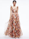 JASMINA RUFFLE GOWN-JUNIPER FLORAL BLACK-ALICE + OLIVIA