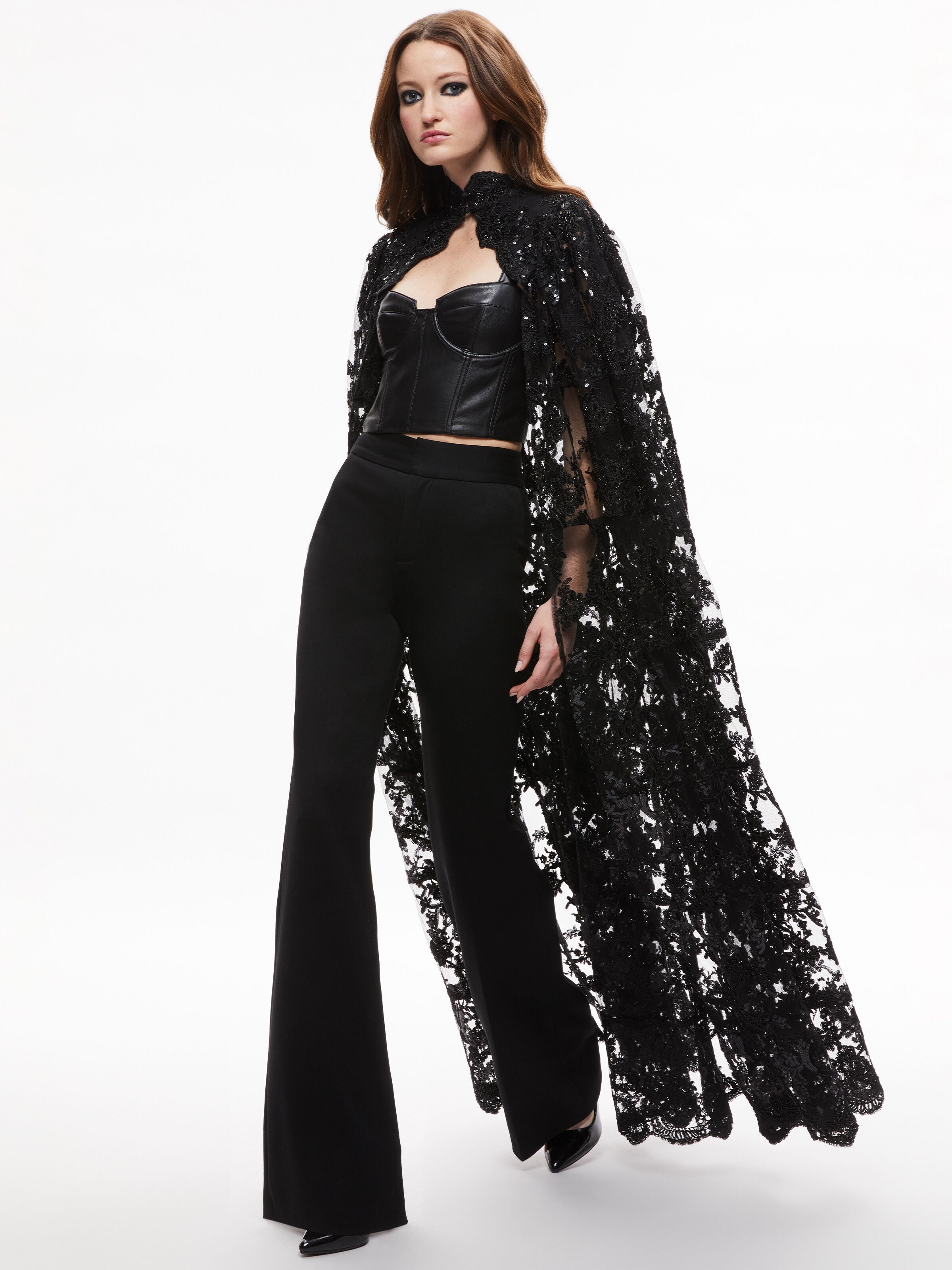 AURELIA LACE EMBELLISHED CAPE-ALICE + OLIVIA