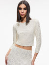 DELAINA EMBELLISHED CROP TOP-ALICE + OLIVIA