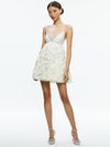 WILMARIE EMBELLISHED LACE RUFFLE MINI GOWN-ALICE + OLIVIA
