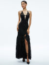 EDERA RUFFLE LACE MAXI GOWN-Black-ALICE + OLIVIA
