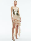 NELIA SEQUINED HIGH LOW RUFFLED MAXI DRESS-ALICE + OLIVIA