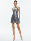 LINDSEY EMBELLISHED MINI GOWN-BLACK/SILVER-ALICE + OLIVIA