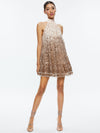 ZENON CAPE MINI DRESS-PEARL BLUSH/ROSE GOLD-ALICE + OLIVIA