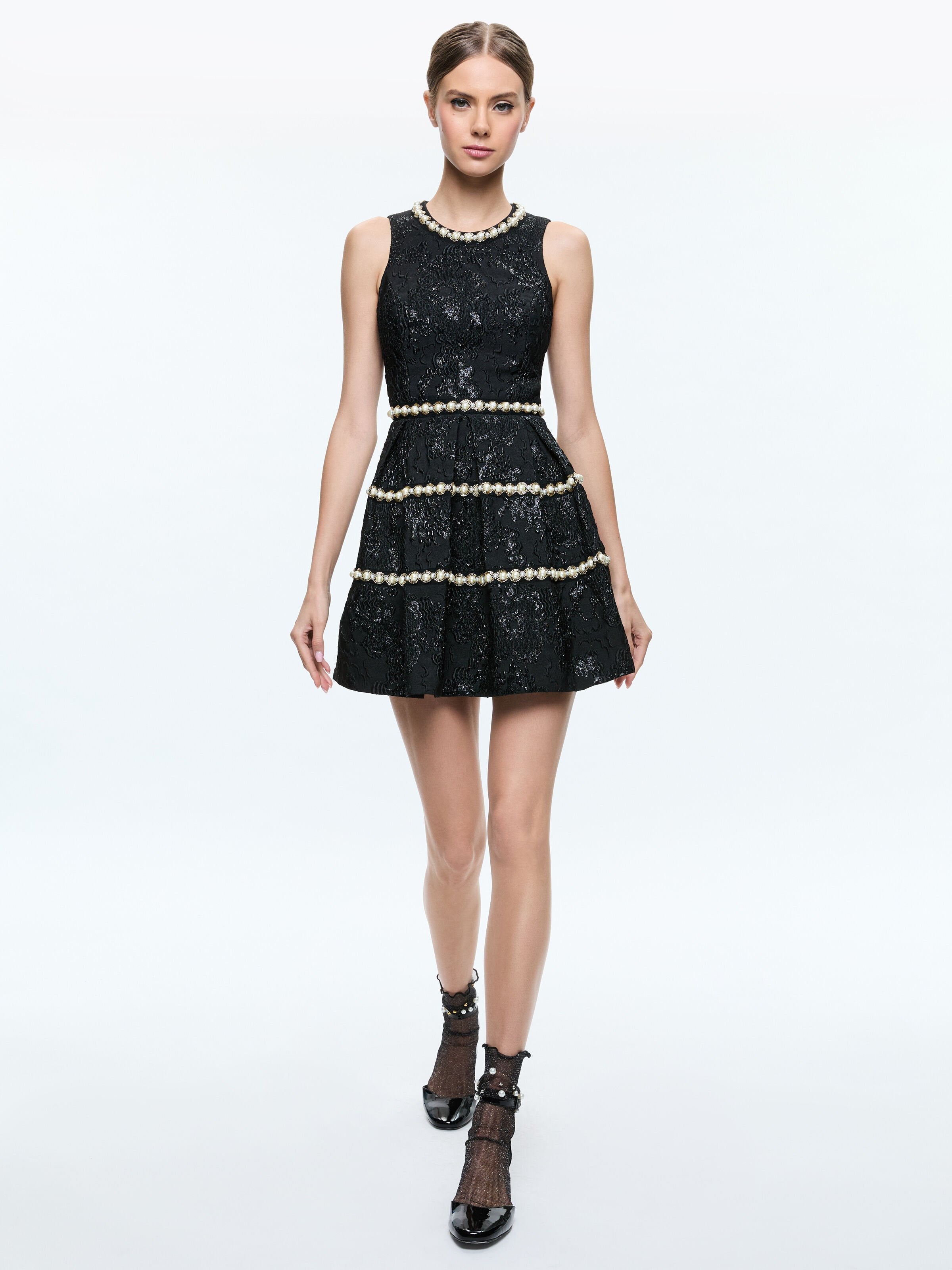 ALISTAIR MINI GOWN-Black-ALICE + OLIVIA