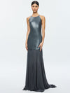 HIROKO OPEN BACK GOWN-CHARCOAL-ALICE + OLIVIA