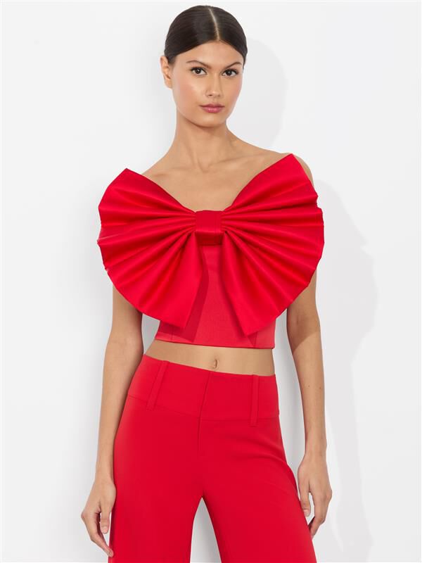 SIBELLA BOW TOP-BRIGHT RUBY-ALICE + OLIVIA
