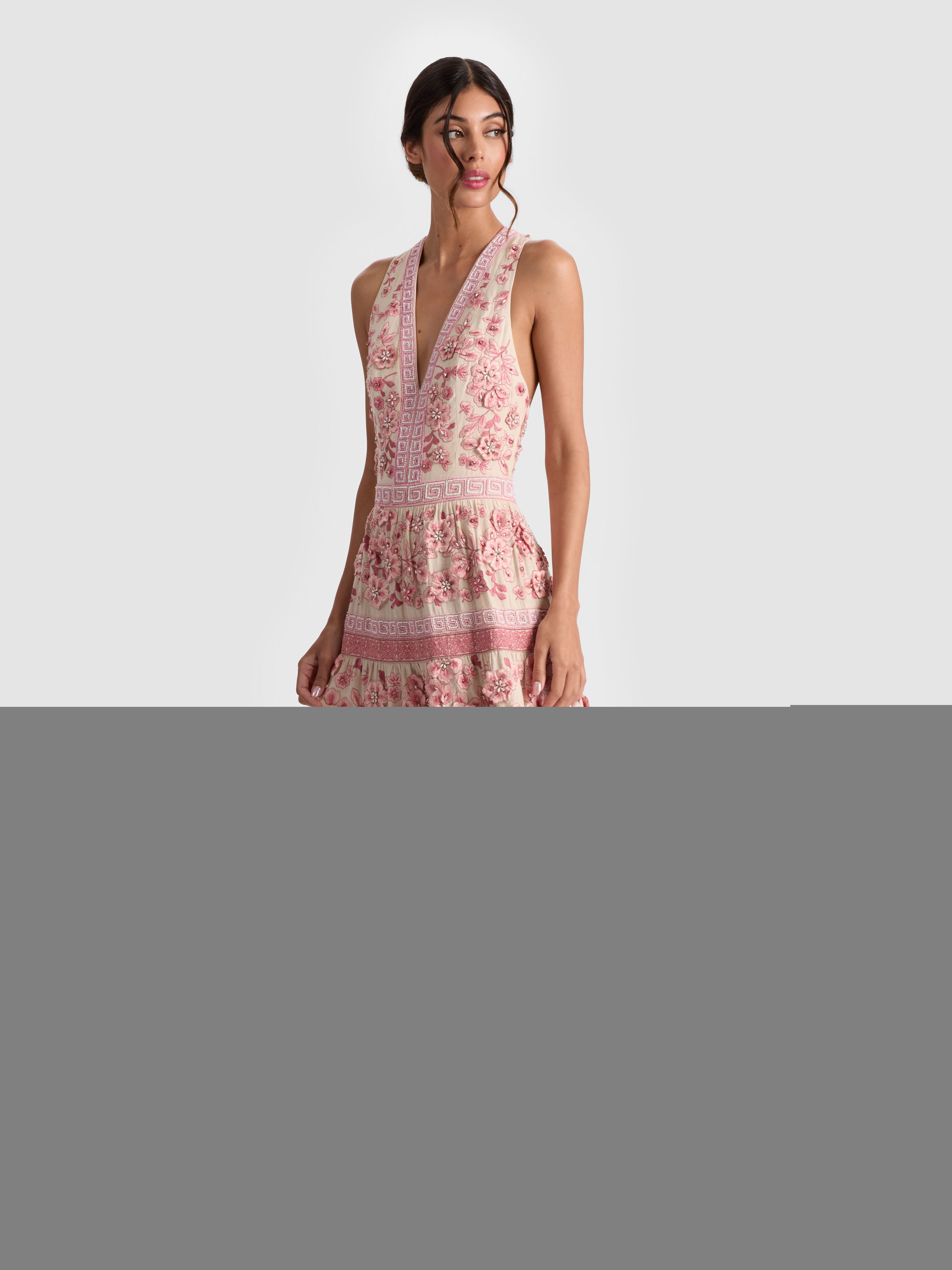 MAGDALENA MAXI GOWN-DUSTY ROSE/BISCOTTI-ALICE + OLIVIA