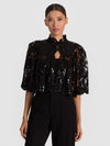 AURELIA EMBELLISHED LACE CAPELET-ALICE + OLIVIA