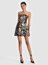GERDA STRUCTURED MINI DRESS-BLACK/GOLD-ALICE + OLIVIA