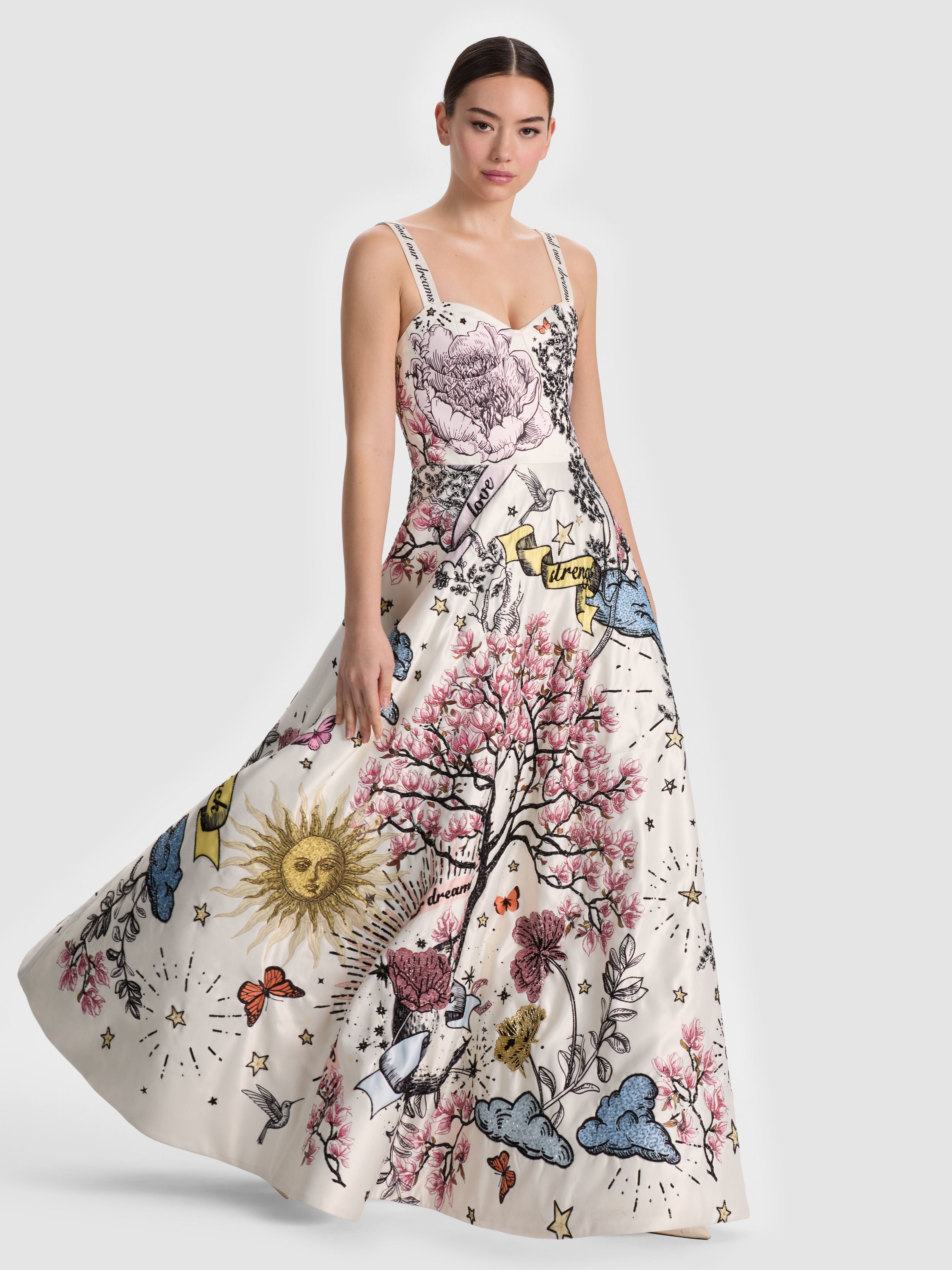 FIA EMBELLISHED MAXI GOWN-GOOD FORTUNE OFF WHITE-ALICE + OLIVIA