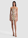 KATIA EMBROIDERED MINI DRESS-CHAMPAGNE/MULTI-ALICE + OLIVIA