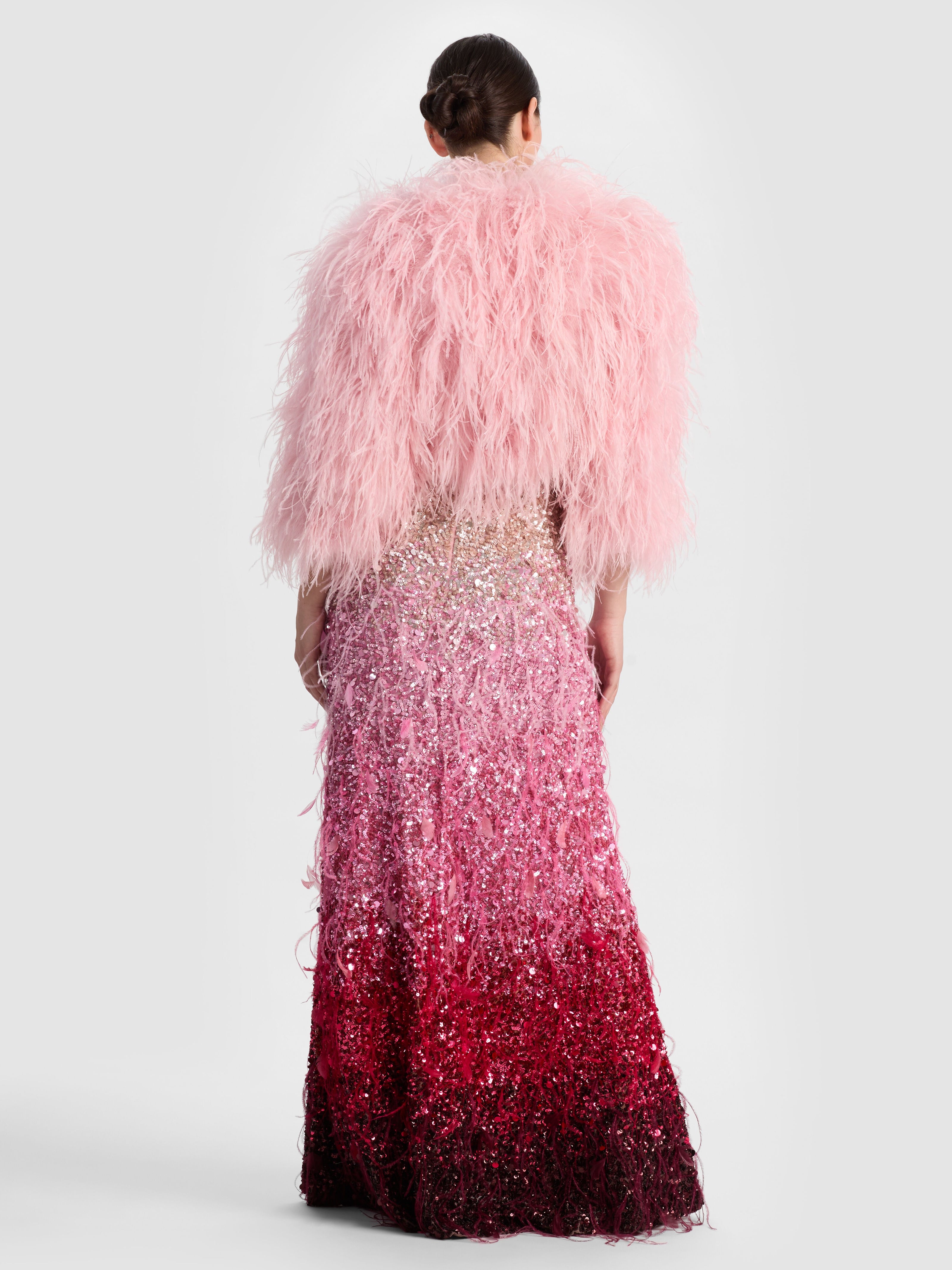ASHTON FEATHERED SKIRT-ALICE + OLIVIA