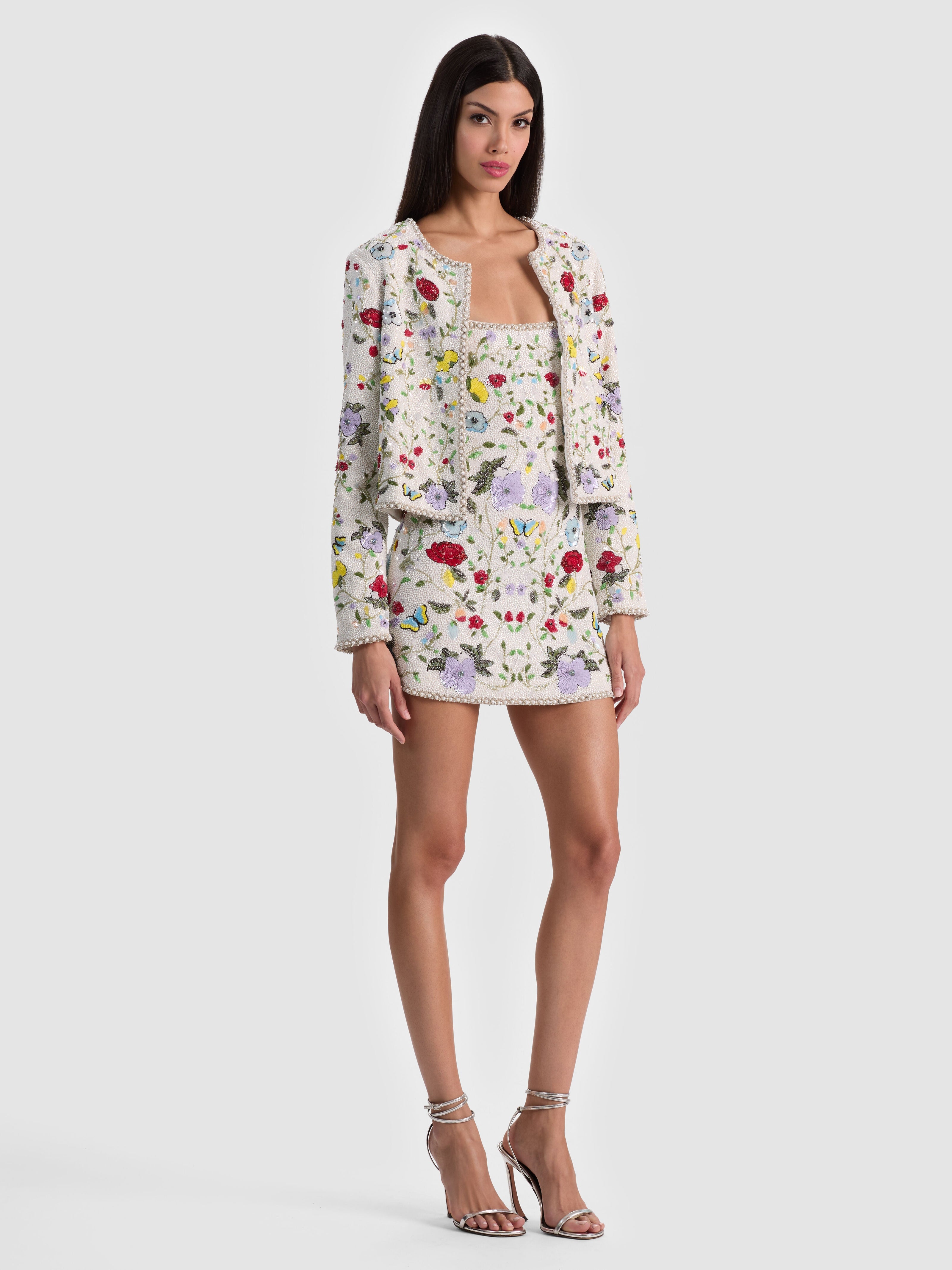 KIDMAN EMBELLISHED JACKET-TWISTING VINES OFF WHITE-ALICE + OLIVIA
