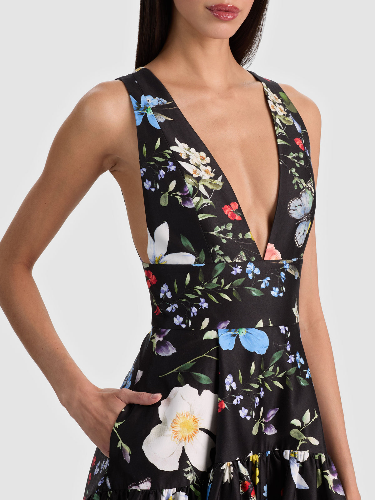 LILA STRUCTURED BALLGOWN - TWISTING VINES BLACK