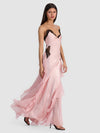 SHELBA RUFFLED GOWN-ENGLISH ROSE/BLACK-ALICE + OLIVIA