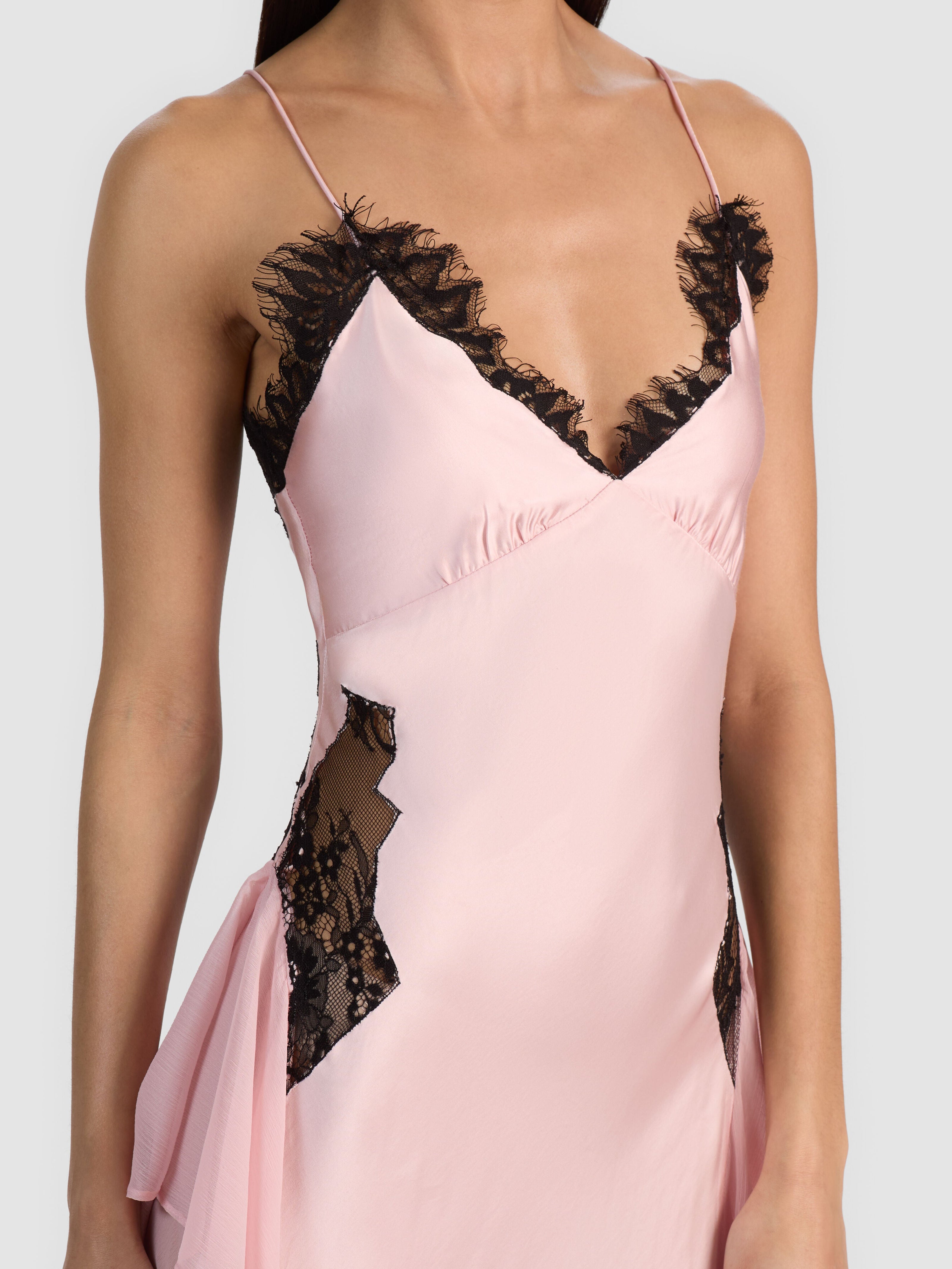 SHELBA RUFFLED GOWN-ENGLISH ROSE/BLACK-ALICE + OLIVIA