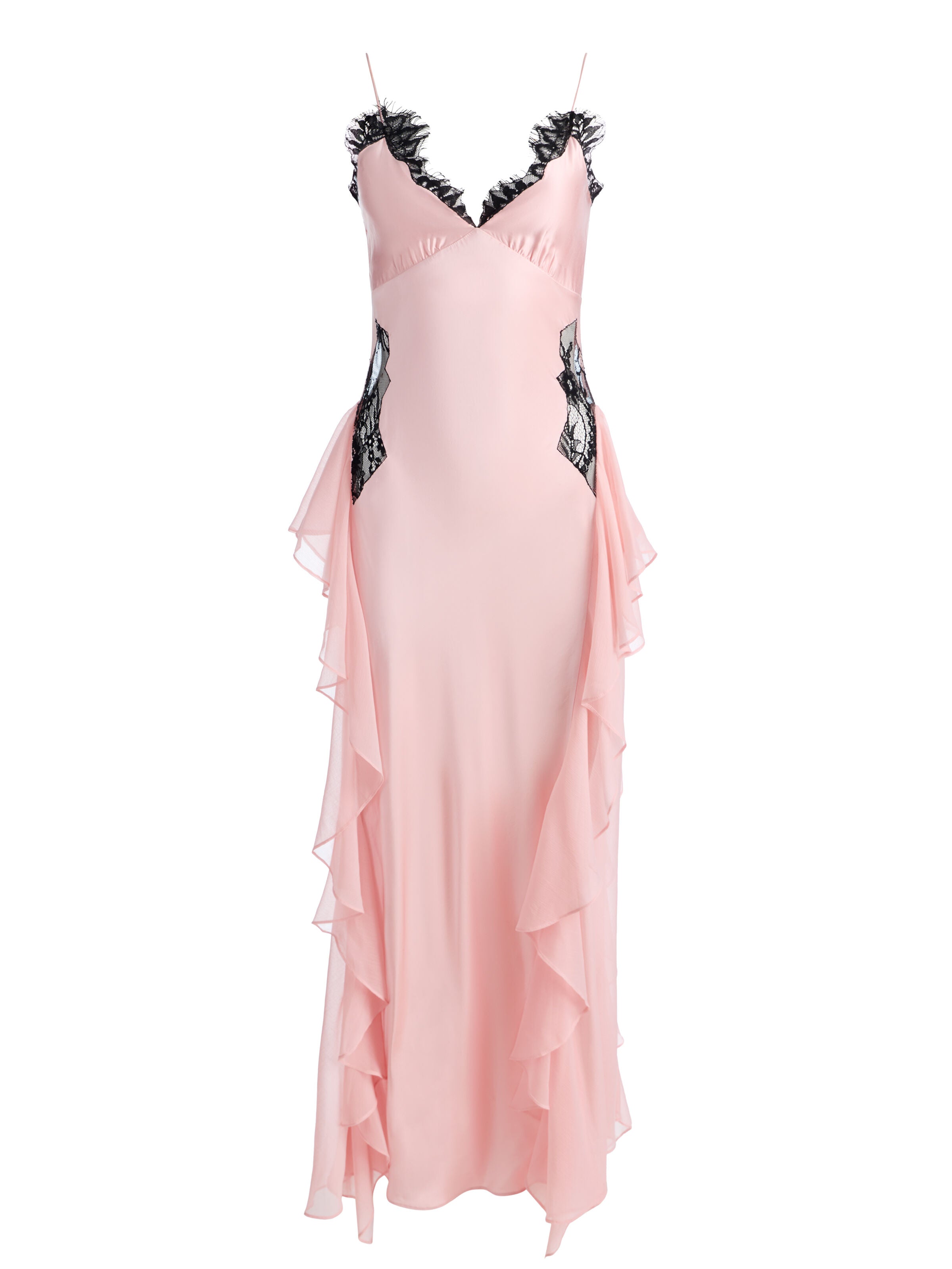 SHELBA RUFFLED GOWN-ENGLISH ROSE/BLACK-ALICE + OLIVIA