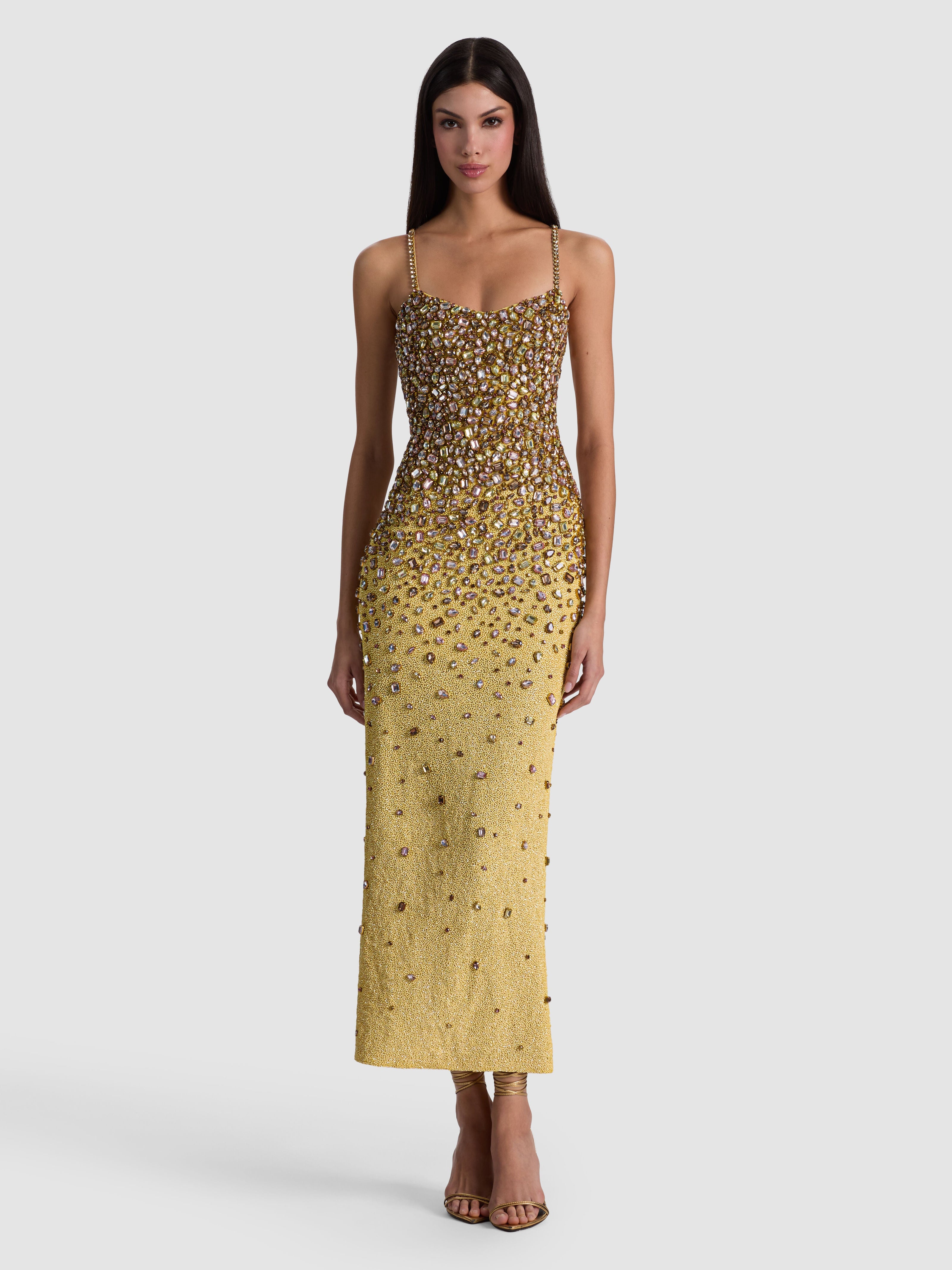 NINA EMBELLISHED MIDI GOWN-ALICE + OLIVIA