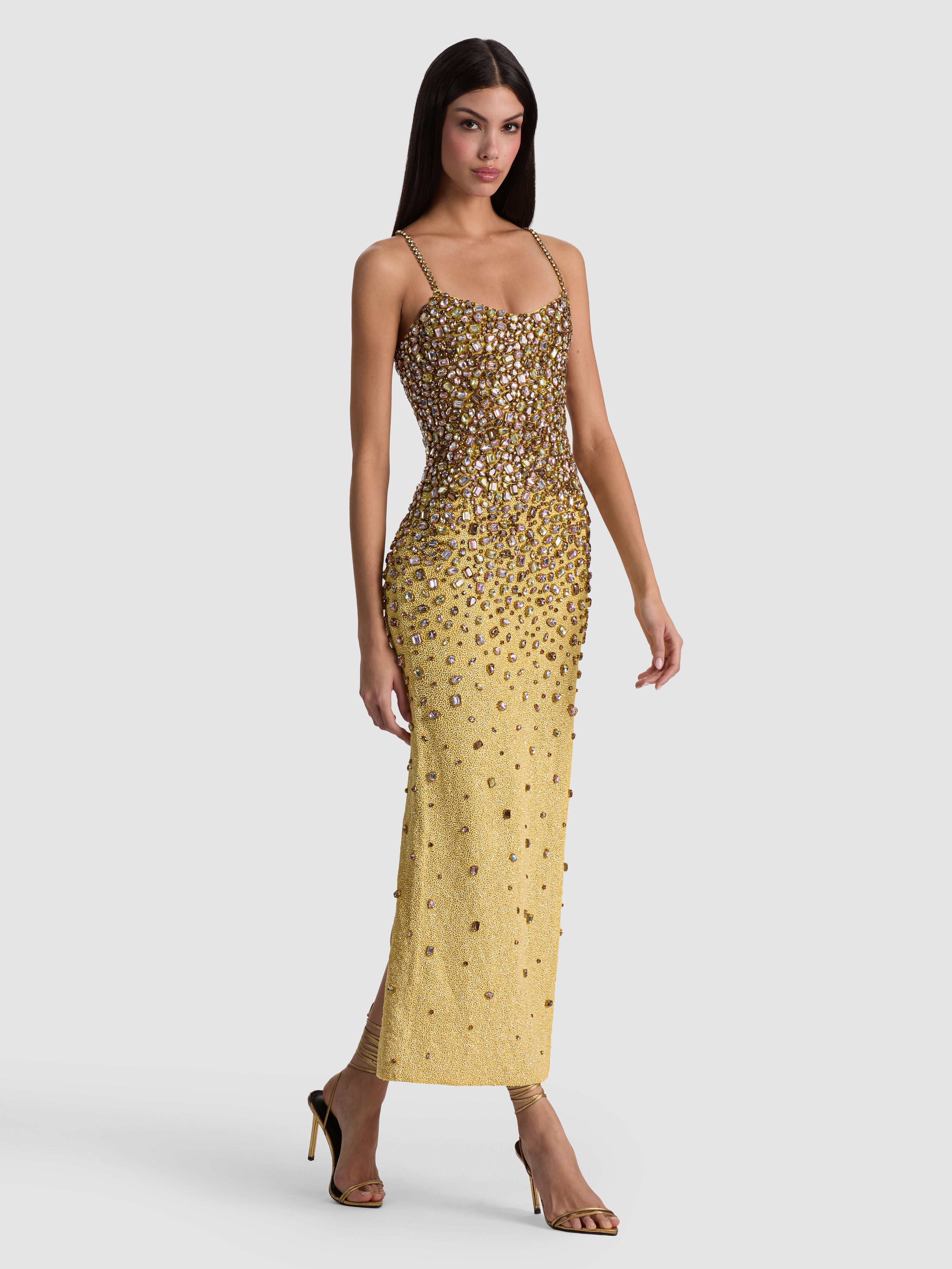 NINA EMBELLISHED MIDI GOWN-ALICE + OLIVIA