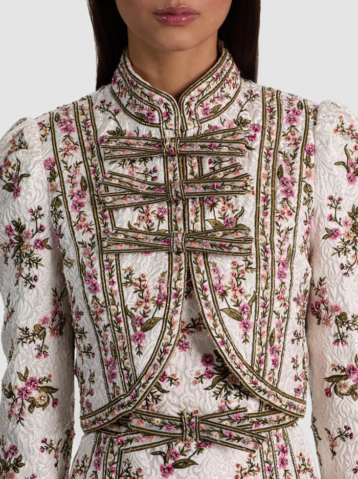 ILARIA CROPPED JACKET W RMVBL BOW-ALICE + OLIVIA