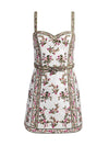 KATIA EMBELL EMBR SWEETHEART LANTERN MINI GOWN-OFF WHITE/MULTI-ALICE + OLIVIA