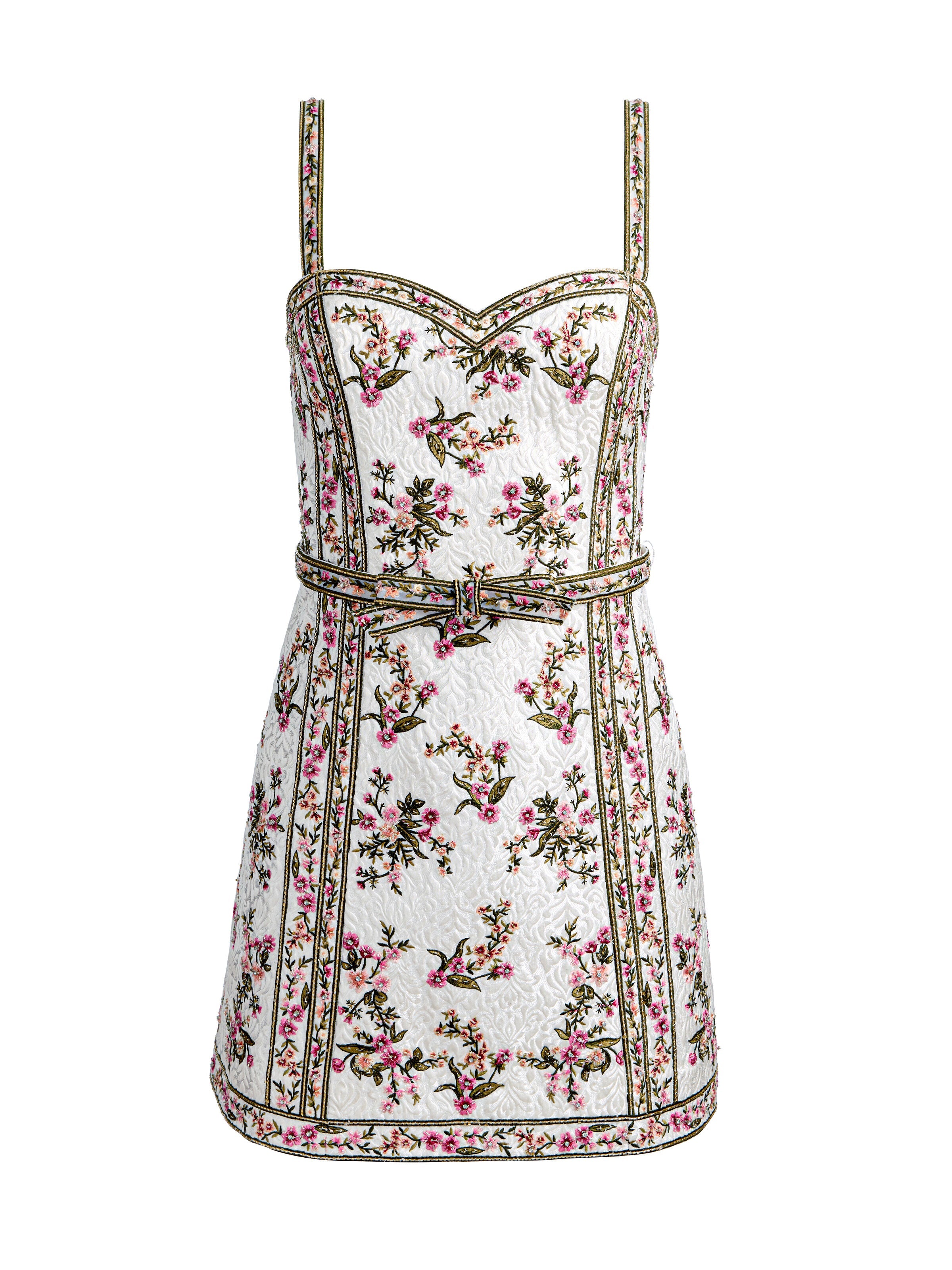KATIA EMBELL EMBR SWEETHEART LANTERN MINI GOWN-OFF WHITE/MULTI-ALICE + OLIVIA