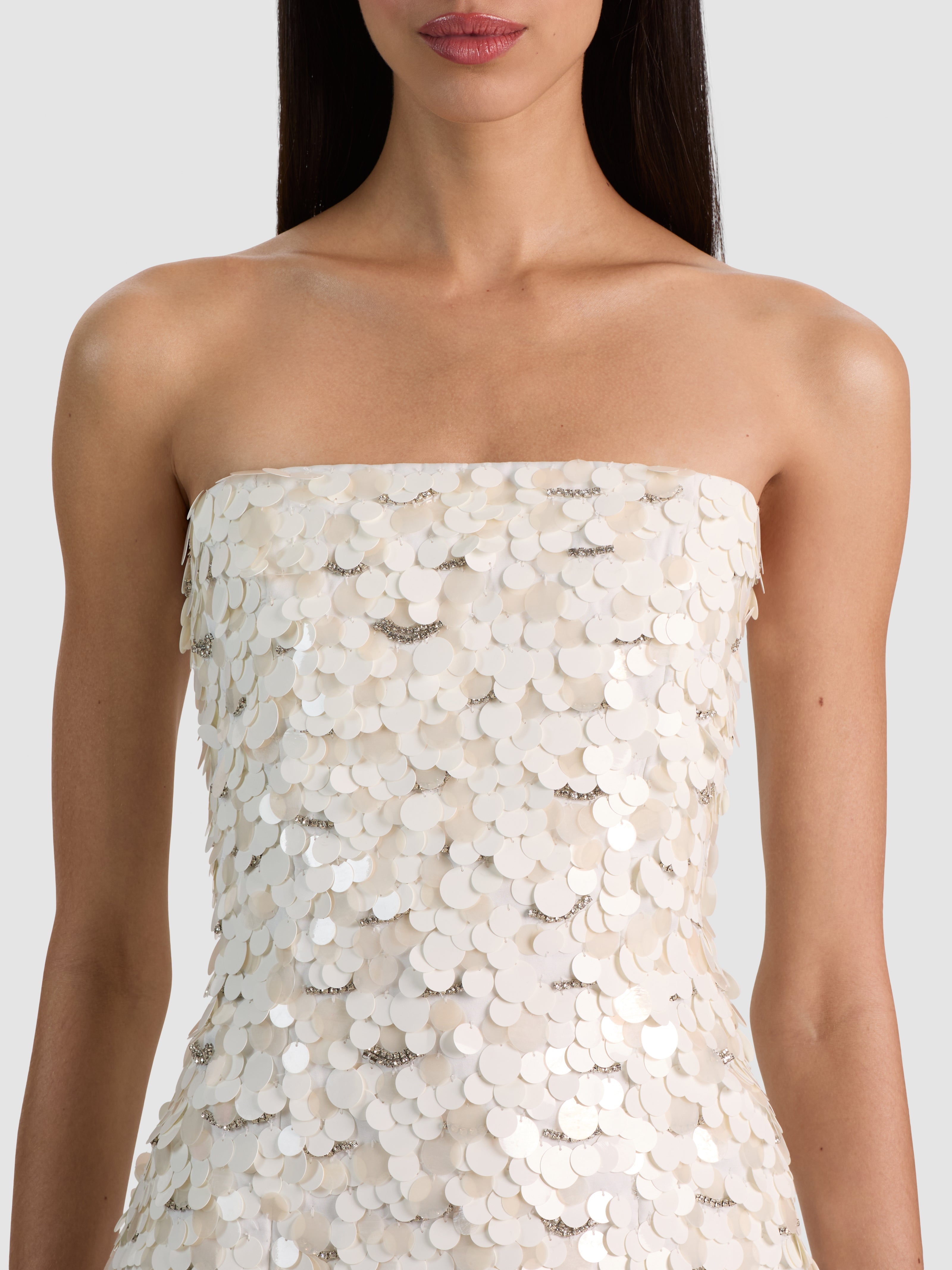 KATIA EMBROIDERED MINI GOWN-OFF WHITE MULTI-ALICE + OLIVIA