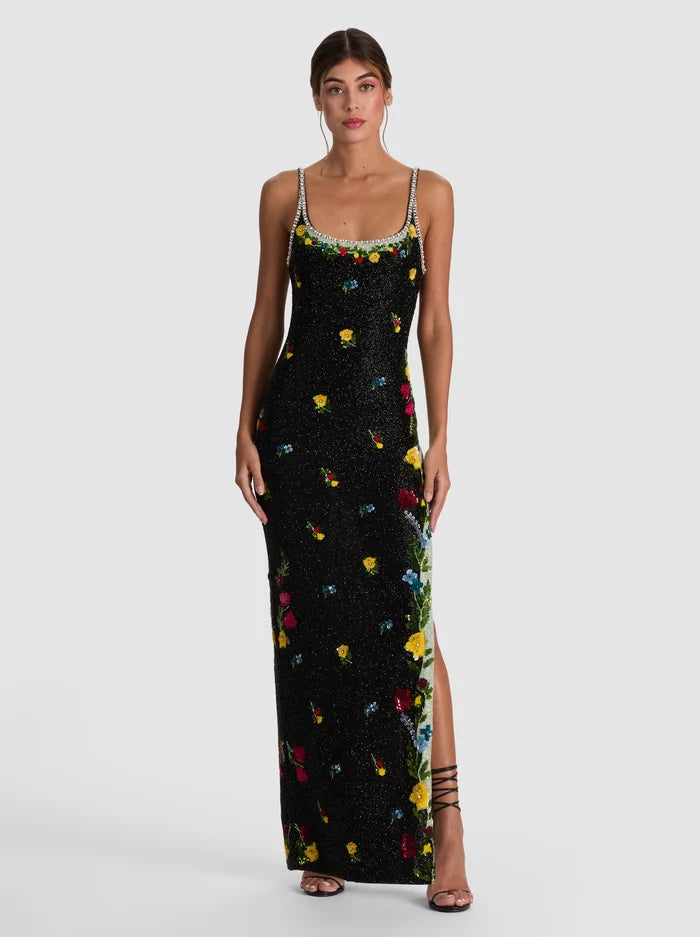 JULIA EMBELL SCOOP NK MIDI GOWN-ALICE + OLIVIA