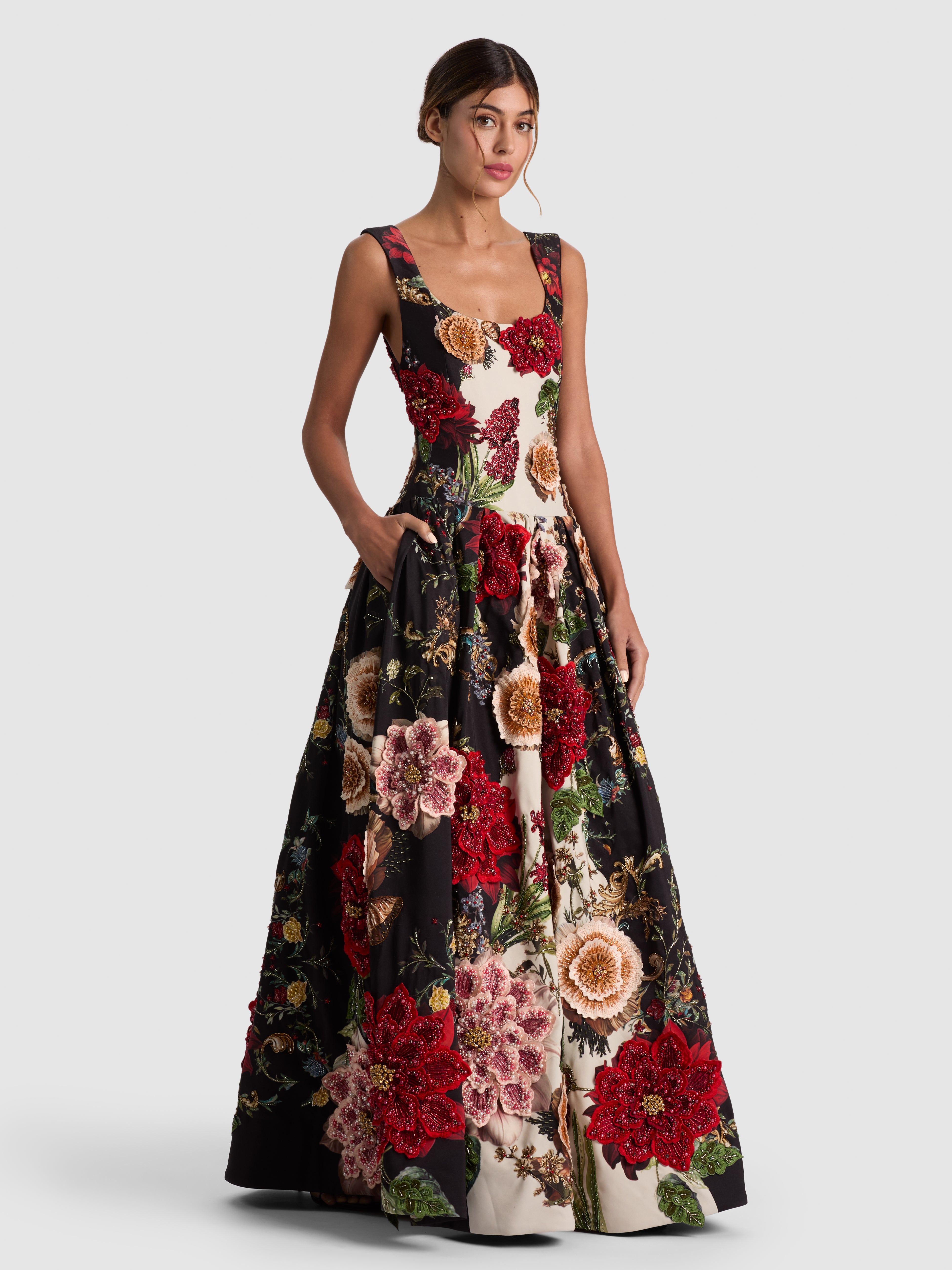 MAXINE EMBELL DROP WAIST GOWN