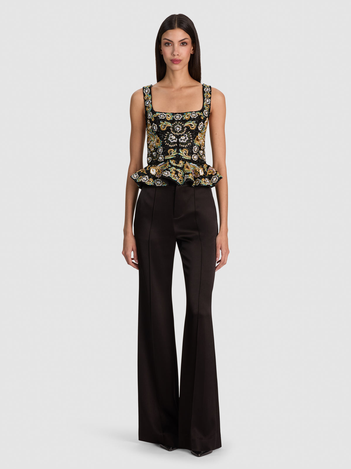 LILIANNA EMBELLISHED CORSET TOP-ALICE + OLIVIA